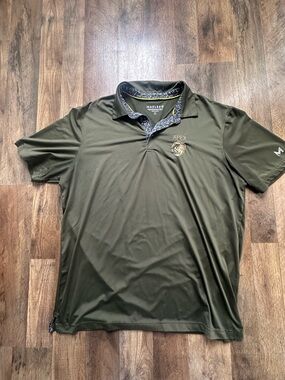 Apex Men's Olive Green Golf Polo with Embroidered Crest